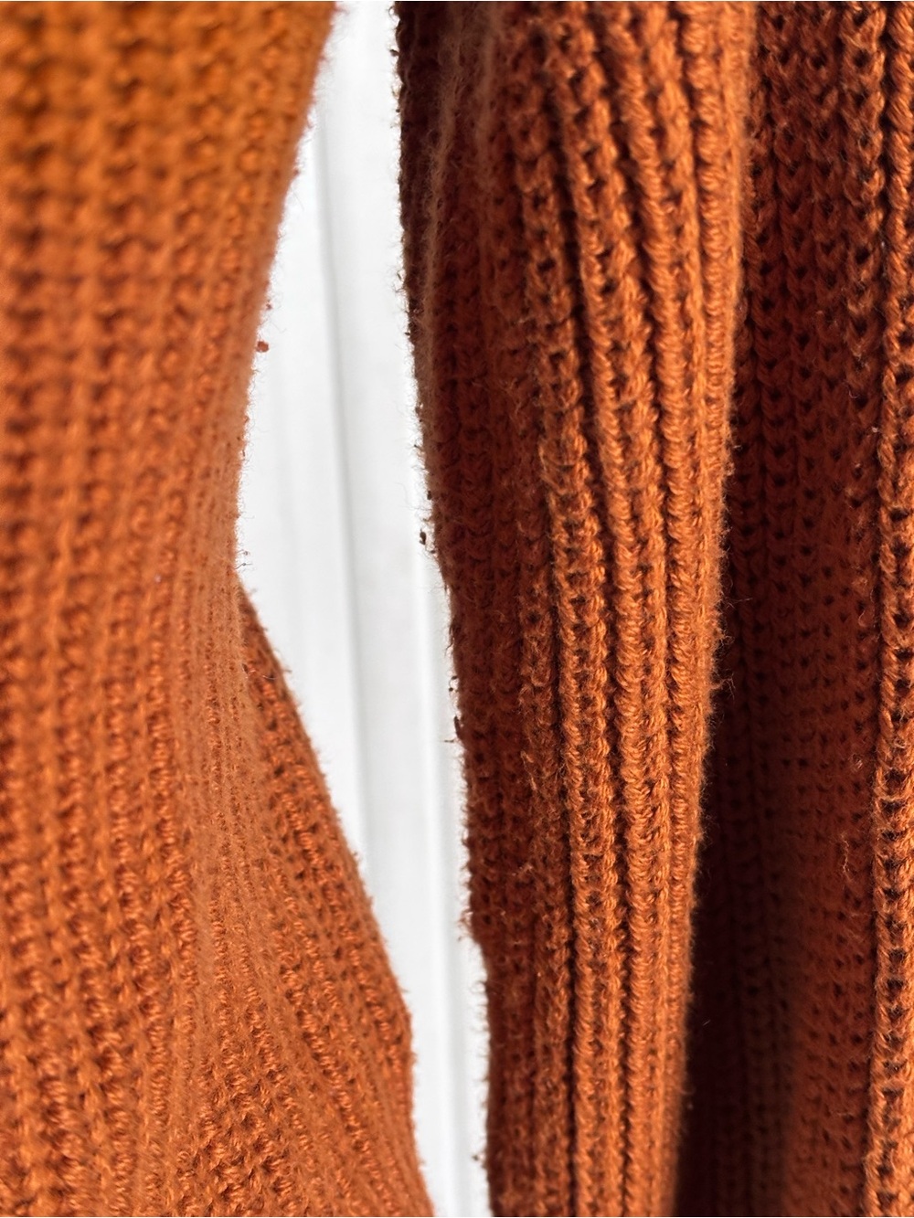 Everlane Organic Cotton Ribbed Zip-Up Sweater Jacket XXS Rust Brown - Picture 5 of 12